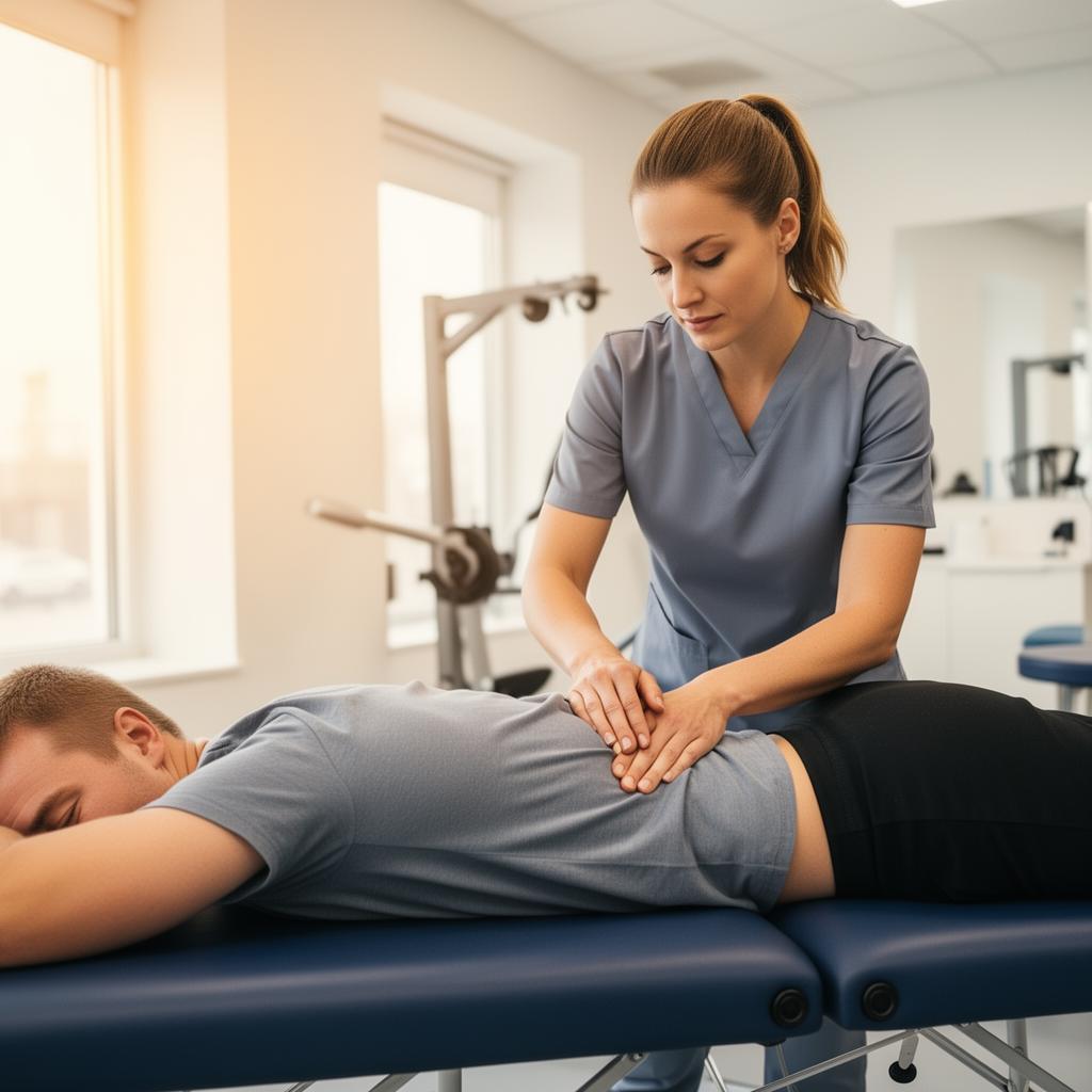 Lee Petrucci treating chronic low back pain at BodyCare, Kentford