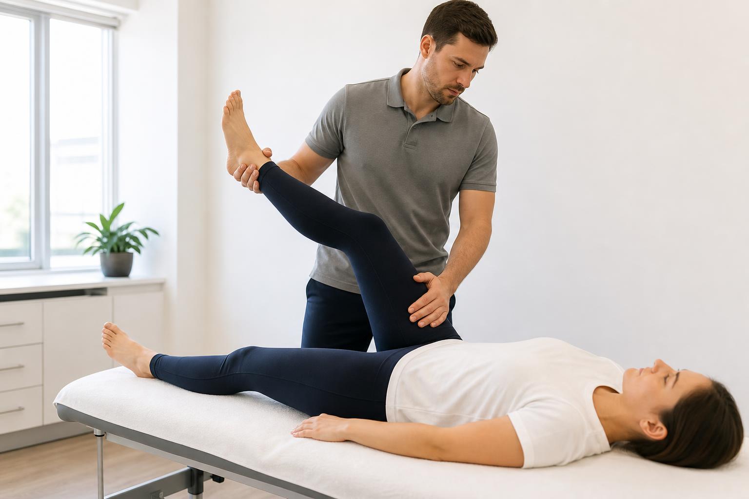 Sciatica assessment in progress at BodyCare Sports Injury Clinic, Newmarket
